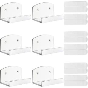 6 حامل تسجيلات فينيل لاصق، حامل سجل ألبوم قوي على الحائط، رف عرض ألبوم فينيل بسيط لمجموعة الحائط في المكتب المنزلي - شفاف in Kuwait