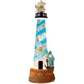 Lighthouse Decor Snow Globe Ocean Nautical Sparkly Glittering Lantern Figurine Decorations Lighthouse Themed Handmade Gifts for Bathroom Home Party Supplies Top Centerpiece in Kuwait