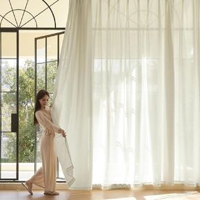 Rutterllow Pinch Pleat Linen Curtains Oatmeal Beige Privacy Light Filtering Curtains 84 Inches Long for Bedroom Country Farmhouse Curtains for Living Room 84 Inch Length 100 Inch Wide 1 Panel