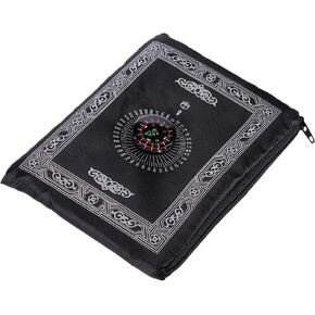 1 Pieces Portable Travel Prayer Mat with Compass, Waterproof Polyester Prayer Rug, Muslim Travel Prayer Mat, for Ramadan Gifts (60cm×100cm)