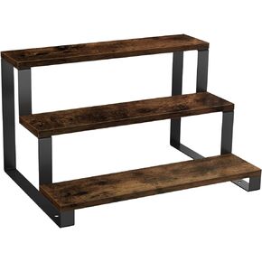 Wooden Display Riser Stand, 3 Tier Display Risers Cabinet Organizer, Widened Display Rack Shelf Kitchen Counter Shelf Perfume Organizer Stand for Party, Makeup, Figure, Dolls Collection, Condiment