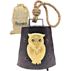 HIGHBIX بومة عيد الميلاد معلقة هارموني معدنية مرسومة يدويًا جرس ديكور احتفالي على حبل in Kuwait