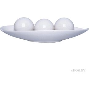 Hosley Decorative Bowl and Orb Set. Ideal Gift for Weddings Special Occasions and for Decorative Centerpiece in Your Living Dining Room (Black)