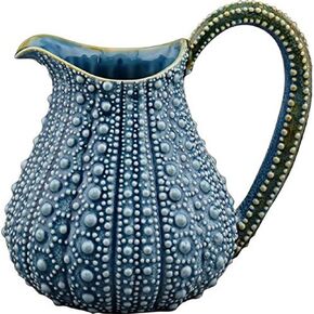 Sky Ceramic Urchin Pitcher, 10" x 7.5" x 9"