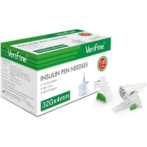 Insulin Pen Needles, 32G 4mm Ultra Fine Pen Needles for Insulin Injection, Compatible with Most Insulin Pens, 0.23mm x 4mm (5/32") 100 Count