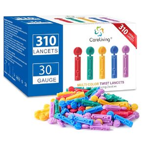 Lancets for Diabetes Testing - 30 Gauge Diabetic Lancets for Blood Testing and Glucose Testing - Fits Most Lancing Devices - 310 Count (Blue)