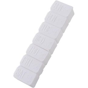 White Weekly Pill Organizers, 7 Days Travel Pill Case with Braille Weekly Medicine Container Organizer Dispenser for Fish Oils, Vitamin, Calcium Tablets, Medication Aids, Personal Pill Organizers
