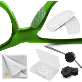 SIGONNA Eyeglass Nose Pads Anti Slip - Eye Glasses Nose Pad 0.5 mm - Silicone Nose Bridge Pads - Nose Grips Non Slip Piece - Sunglass Nose Pads Guards - (16 Pairs Black) 0.5mm x 7mm x 16mm