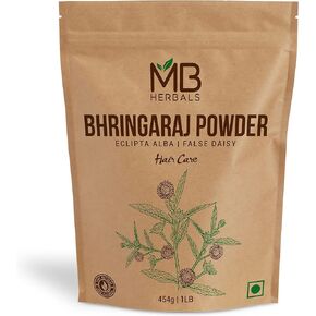 MB Herbals Pure Bhringraj Powder 1 Pound | 16 oz / 454 Gram | 100% Pure Bhringaraj Powder | Diet Supplement Eclipta alba Powder for Hair Care | No Preservatives | Non GMO