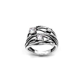 925 Sterling Silver Ring For Women By Paz Creations, Elegant Cubic Zirconia Gemstone Ring