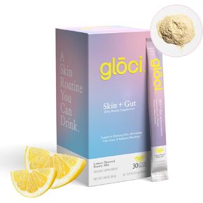 Gloci Skin + Gut - Probiotic DE111 - Hyaluronic Acid, Magnesium, Vitamin C, Zinc, Coconut Water Powder - Clinically Studied Probiotic for Radiant Skin, Gut Health - 30 Count
