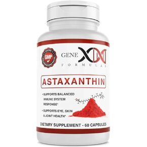 كبسولات هلامية أستازانتين 12 مجم من جينكس (60 كبسولة) مضادات أكسدة طبيعية لصحة العين والبشرة والمفاصل ودعم المناعة - خالية من الغلوتين، غير معدلة وراثيًا (كمية تكفي لمدة 60 يومًا) in Kuwait