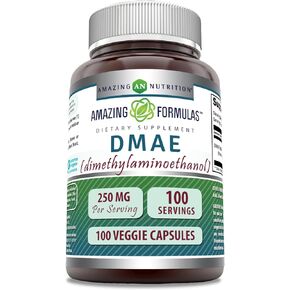 Amazing Formulas DMAE Supplement | 250 Mg Per Serving | 200 Veggie Capsules | Non-GMO | Gluten Free | Made in USA