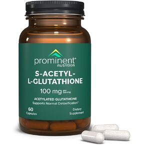 S-Acetyl L-Glutathione Supplement - Supports Normal Detoxification - 100 mg, 60 Count
