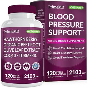 26-in-1 Nitric Oxide Supplement - Blood Pressure Supplements for Heart Health with Coq 10, Organic Beet Root Powder, Olive Leaf Extract, Hawthorn Berry and Garlic Supplements with 2103mg Per Serving