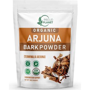 Organic Arjuna Bark Powder | Terminalia Arjuna | Ayurvedic Heart Health Powder | USDA Certified by Proud Planet (16 Ounce)
