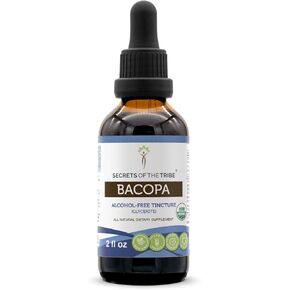 Bacopa USDA Organic | Alcohol-FREE Extract, High-Potency Herbal Drops, Relaxation, Positive Cognitive Effect | Made from 100% Certified Organic Bacopa (Bacopa Monnieri) Dried Herb 2 oz