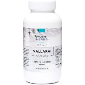 Vallarai Capsules (Centella Asiatica/Gotu Kola) | Herbal Supplement for Congnitive Support | 90 Veg Capsules