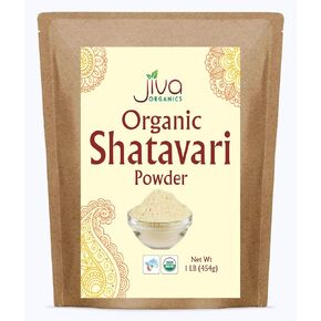 Jiva Organics Organic Shatavari Power 1 Pound Bulk Bag Asparagus racemosus Pure Ayurvedic Herb, 16 Ounce