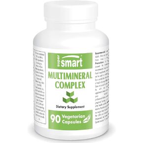 SuperSmart - Multimineral Complex Supplement (Full Spectrum) - with Magnesium, Zinc, Boron, Calcium, Chromium, Selenium, Iodine, Potassium | Non-GMO & Gluten Free - 90 Vegetarian Capsules