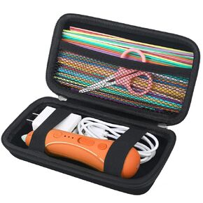BOVKE Hard Carrying Case for 3D Pen Set, 3D Pen Case Compatible with 3Doodler Start+ Essentials 3D Printing Pen Toy Home Art Activity Set, Mesh Pocket fit 3D Printing Filament, Green (Box Only)