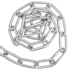 23 Feet Proof Coil Chain, 3/16 Inch Zinc Plated Iron Coil Chain Straight Link Coil Chain for Towing, Logging, Guard Rails, Silver