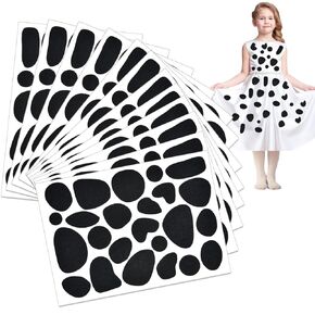 12 Sheets Black Adhesive Felt Circles Self Adhesive Felt Pads Irregular Felt Spotty Dog Style Felt 288 Pieces Small Dalmatian Dots Felt Stickers for Adult Kids Halloween Party DIY Projects Costume in Saudi Arabia