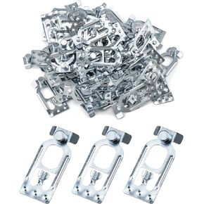 QWORK Warehouse Storage Teardrop Pallet Rack Safety Clip, 50 Pcs Universal Pallet Racking Beam Safety Clip, Connector Cross Beam Locker, Safety Steel Pallet Rack Clip Teardrop, Set of 50