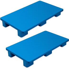 منصات بلاستيكية للتخزين في الطابق السفلي، سهلة التكديس، منصات أرضية بلاستيكية خفيفة الوزن للمستودعات الداخلية، أرضيات الحديقة، سوبر ماركت الطابق السفلي، 39 × 23 × 5 بوصة، أزرق (4 قطع) in Kuwait