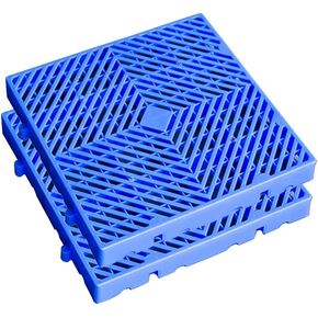 Plastic Pallet, Waterproof Storage Grid Pad, Lightweight Nestable Floor Pallets, 2pcs HDPE Breathable Grids Article Racks for Garage Supermarket Basement,(15.7x15.7x2in)