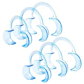 Dental Cheek Retractor Mouth Opener for Teeth Whitening C-Shape Kids Lip Smile Stretcher for Adult Play Blue(6PCS Size S,M,L)