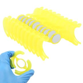 Dental Cheek Retractor Mouth Opener M Shape Autoclavable with Mirror for Teeth Whitening Mouthpiece Dentist Tools(10Pcs Yellow)