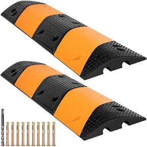 VEVOR Rubber Speed Bump, 2 Pack 2 Channel Speed Bump Hump, 72.8" Long Modular Speed Bump Rated 22000 LBS Load Capacity, 72.8 x 12.2 x 2.2 Garage Speed Bump for Asphalt Concrete Gravel Driveway-6 FT in Saudi Arabia