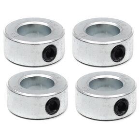 (4-Pack) Zinc Plated Carbon Steel 5/8" Bore Shaft Collars Sets - Screw Style Bore Shaft Collars with 5/8" Bore Size, 1-1/8 Outer Diameter, and 1/2 Width - Suitable for Automotive and Industrial Use