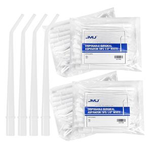 100 Pcs Dental Aspirator Tips, JMU Disposable Surgical Suction Tips 1/4" Diameter Green, 4 Packs, Pack of 25