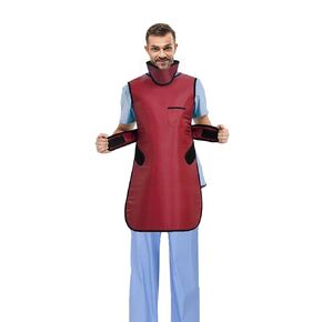 YTFLOT Radiation Protection Xray Apron Shield Half Lead Apron for X-Rays 0.5mmpb Blue M with Lead Thyroid Shield Collar Lightweight