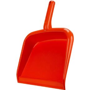 SPARTA Large Handheld Dustpan with Hanging Hole, Heavy-Duty Plastic Dustpan with Wide Lip for Countertops and Surfaces, Plastic, 10 Inches, Red
