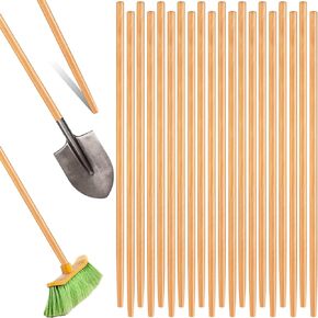20 Pcs Broom Handle Wood Sanded Tapered Tip 59 x 1 Inch Long Handle Mop Broom Stick Pole for Home Office Floor Cleaning Sweeping Replacement