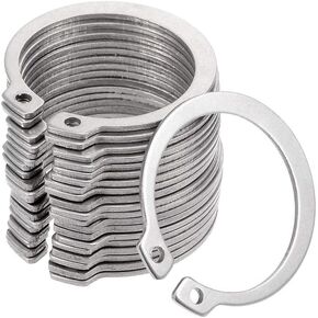uxcell 40mm External Circlips C-Clip Retaining Shaft Snap Rings 304 Stainless Steel 20pcs