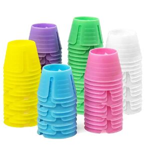 Plastic Dappen Dishes, Dental Plastic Dappen Dishes, Nails Manicure Acrylic Cup, Mixing Bowls Small Plaster Cup Container, Dental, Nails, Tattoo (100, Green)
