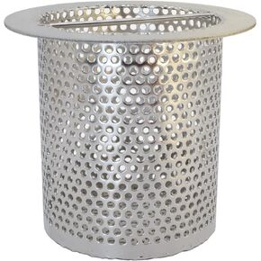 4" Commercial Floor Drain Strainer, 4" Tall, Perforated Stainless Steel