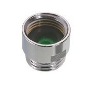 Neoperl 13 1000 5 PCA Shower Adapters, 1.5 GPM Maximum Flow Rate, Female 1/2"-14 NPT x Male 1/2"-14 NPT, Brass, Chrome Finish, Green Flow Regulator