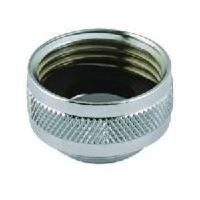 Neoperl 15 3450 5 Faucet Adapter, Solid Brass, Chrome Finish, Female 3/4" Hose Top Threads, Male 55/64"-27 Bottom Threads