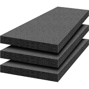 3 Sheets Customizable Polyethylene Foam 54" x 16" x 2" Thick Black Packing Foam Inserts for Cases Thick Polyethylene Foam Sheet for Packaging and Crafts