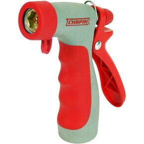 Chapin 4695: Industrial High Temp, High Pressure Front Grip Spray Nozzle with Threaded Connection, Rated Up to 160°F and 125 PSI, Red/Black
