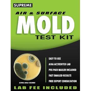 Supreme - DIY Mold Test Kit for Home Air Quality - Air and Surface Mold Testing - Pre-Paid Return Mailer and Expert Mold Consultation - Includes Professional Lab Analysis