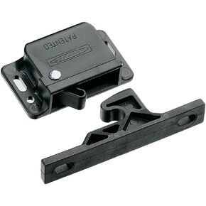 Southco C3 Series Passivated Plastic Grabber Catch Side Mount Concealed Push-to-Close Latch with Silver Spring, 22N Pullup, Black