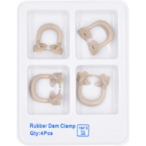 Angzhili 4 pcs Dental Rubber Dam Clamps Clip,Rubber Material Barrier Clip, Resin Heat Resistant Prevent Swallowing Barrier Clip