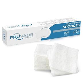 Case of 5000 Pruvade Gauze Pads 2"x2" Non-Woven 4-Ply | Non-Sterile All-Purpose Dental Gauze Pads - Soft & Absorbent Gauze Sponges for First Aid Kit, Makeup-Removal, Skin Cleansing (25 Packs of 200)