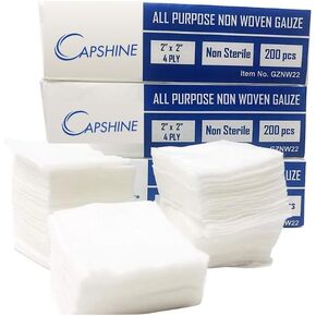 5000 قطعة (2 بوصة × 2 بوصة) وسادة شاش إسفنجية فاخرة غير منسوجة وغير معقمة من 4 طبقات - أسنان، صالونات التجميل، وسادات إسفنجية شاش لجميع الأغراض - أبيض in Kuwait